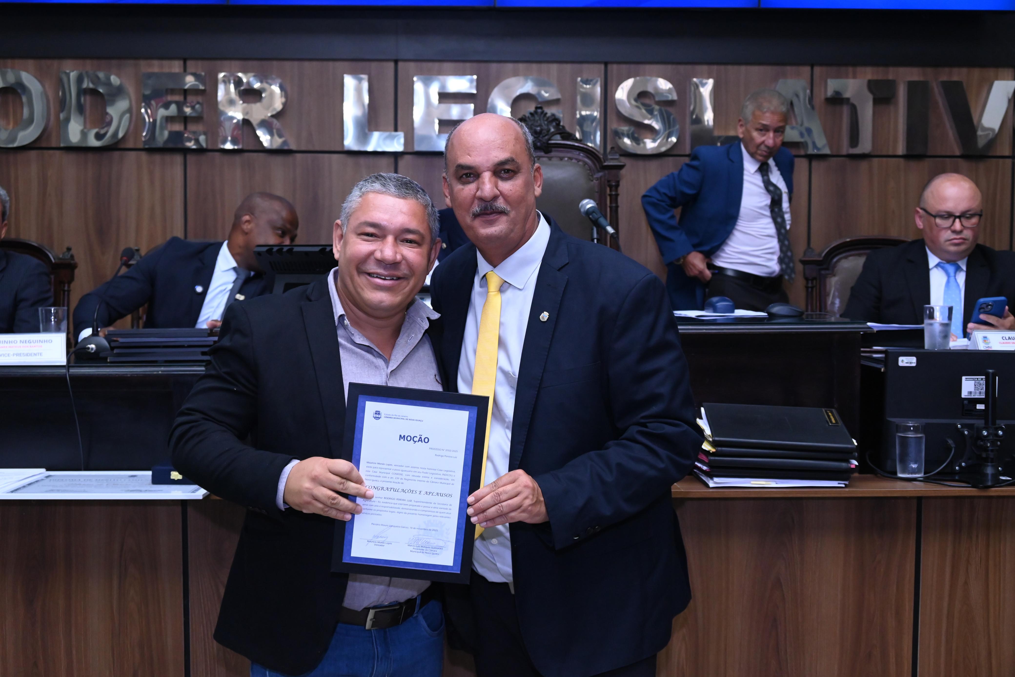 Rodrigo Pereira Luís, assessor governamental, e o vereador Mauricio Morais