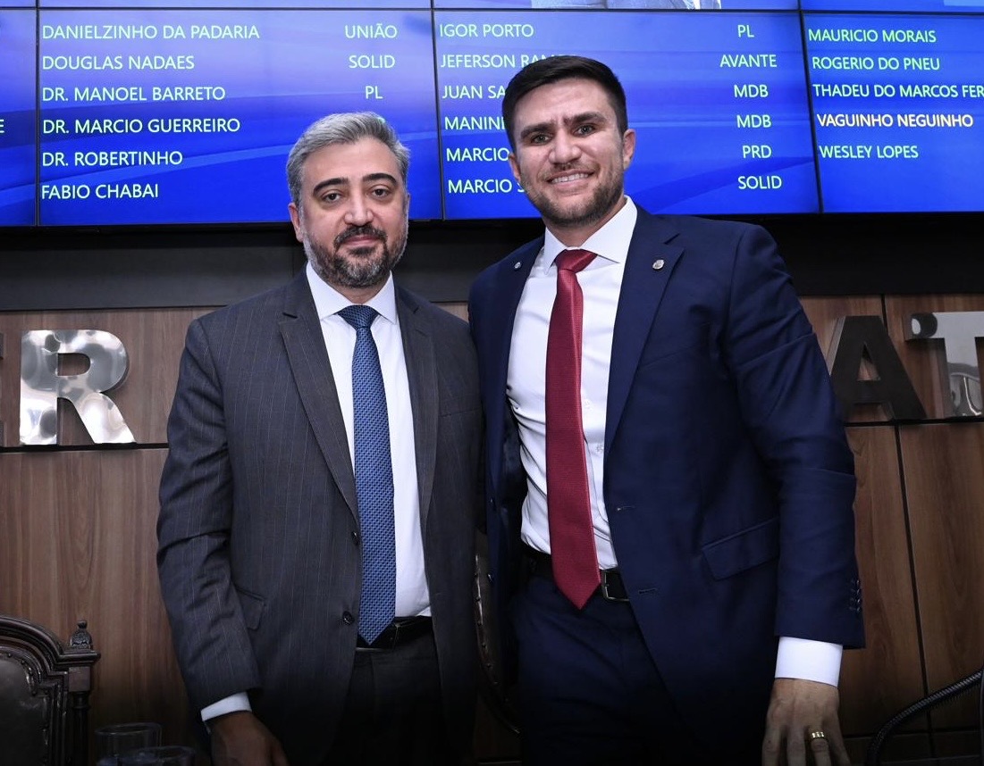 Procurador geral de Nova Iguaçu, João Bosco, e presidente da Câmara, Dr. Marcio Guerreiro